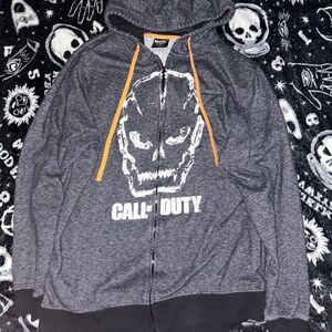 Call of duty zip up orange with scull